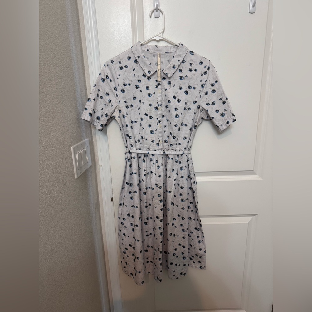 Fig Gray and Blue Floral Dress
